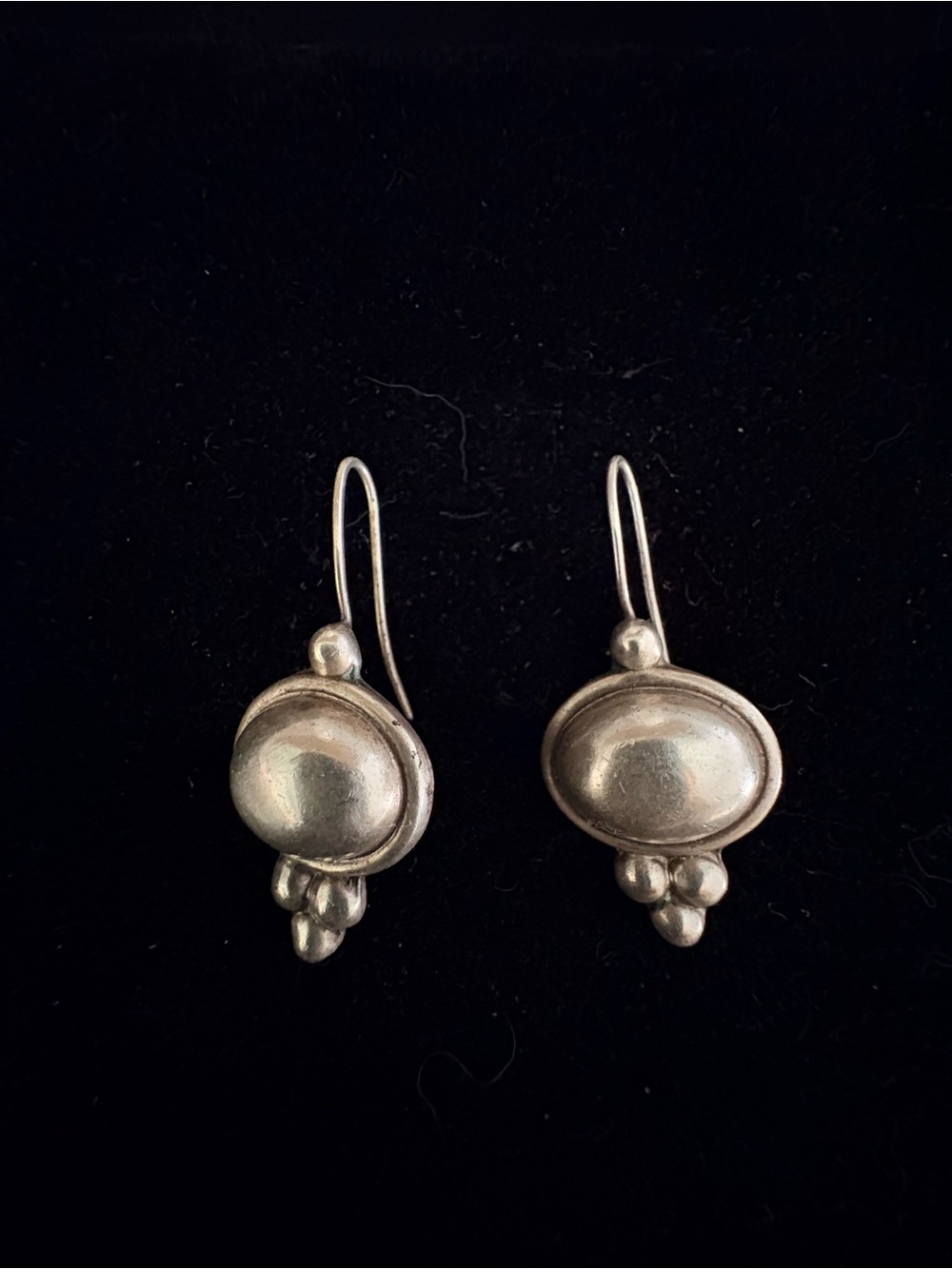Sterling Dome Drop Earrings in Silver